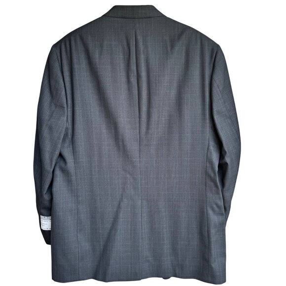 Barrington Premier Mens Suit Coat 44 Reg Dark Gray Worsted Wool Textured New - Picture 3 of 11